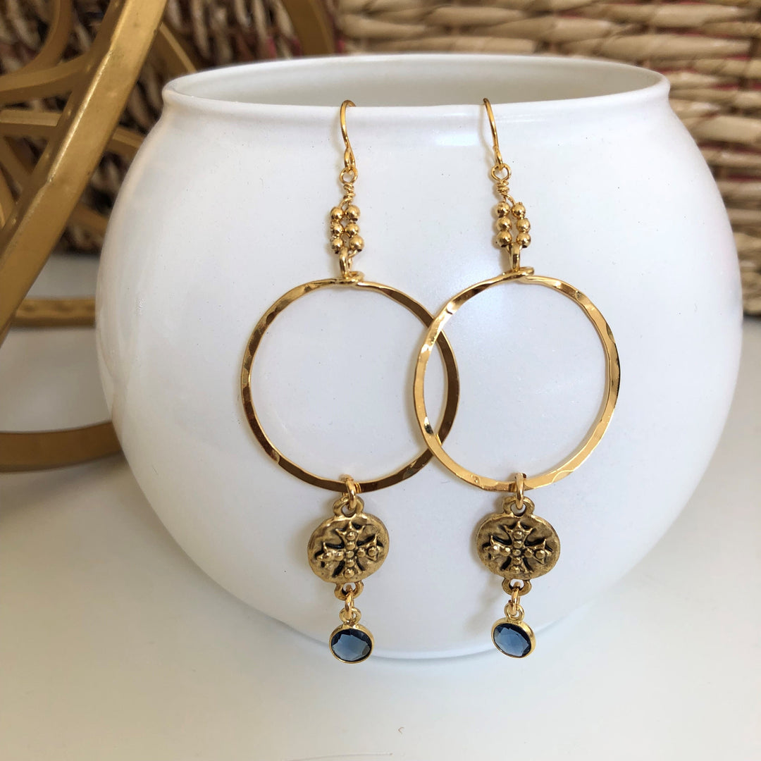 Cross Hoop Earrings