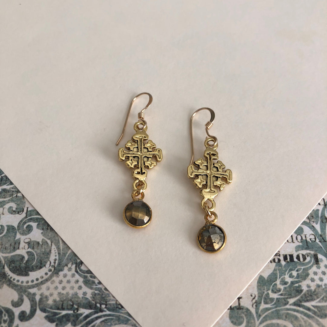 Jerusalem Cross Earrings