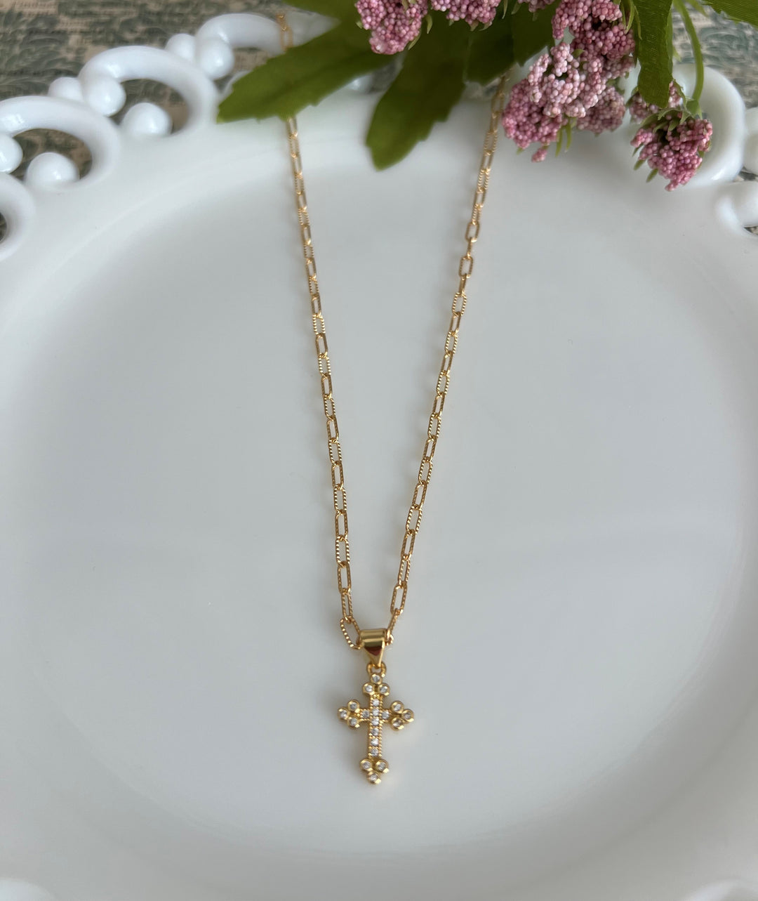 Tulip Cross Necklace