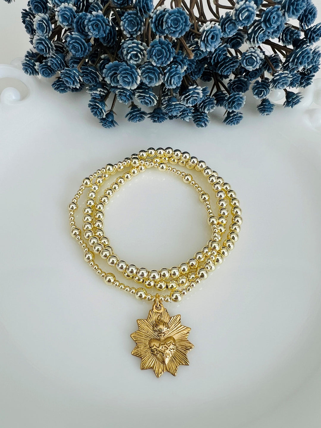 Sacred Heart Stretch Bracelet Set