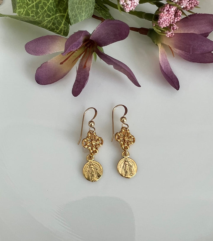 Petite Immaculate Mary earrings