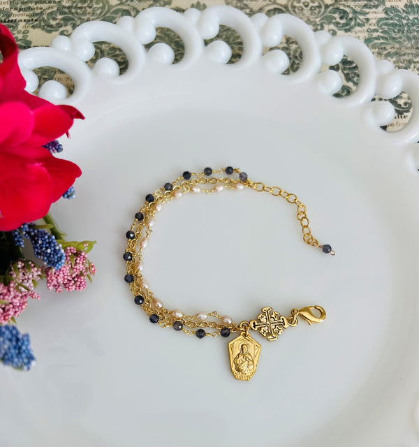Sharon Bracelet - Jerusalem Cross and Scapular