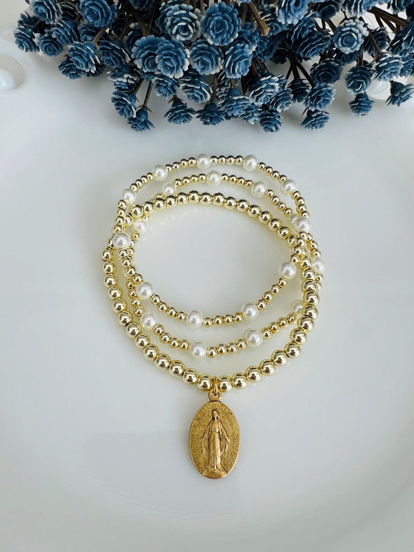 Miraculous Mary Stretch  Bracelet Set