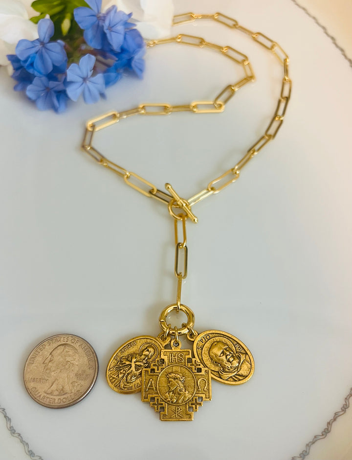 Alma- Choice of devotional medallions, St. Maria Goretti, Alpha and Omega and more