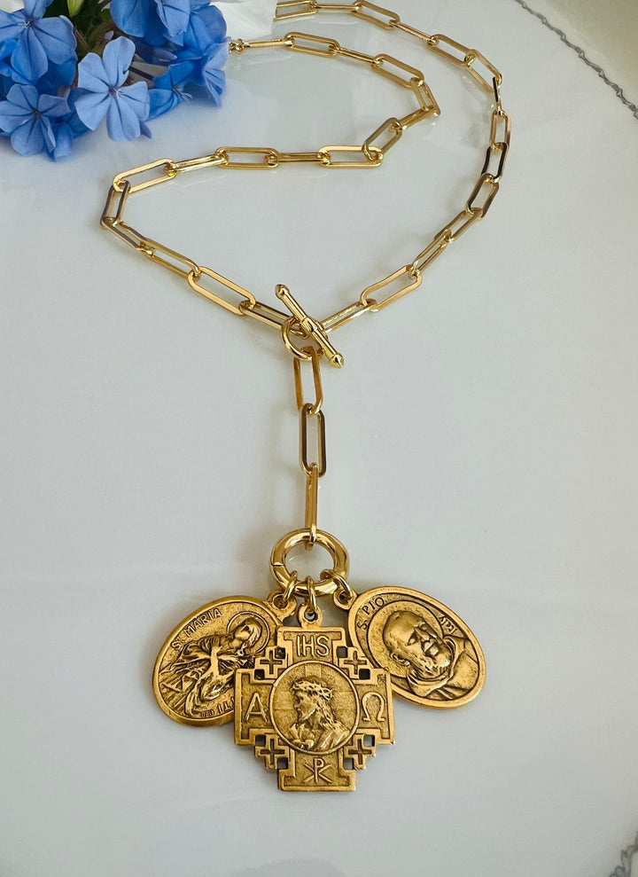 Alma- Choice of devotional medallions, St. Maria Goretti, Alpha and Omega and more