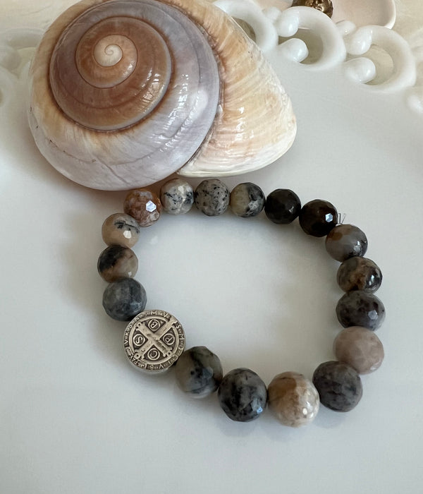 Benedict Bead with Amethyst Sage Stone Stretch