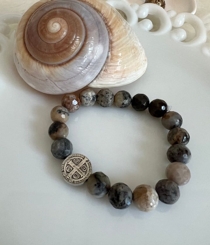 Benedict Bead with Amethyst Sage Stone Stretch
