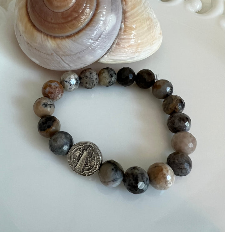 Benedict Bead with Amethyst Sage Stone Stretch