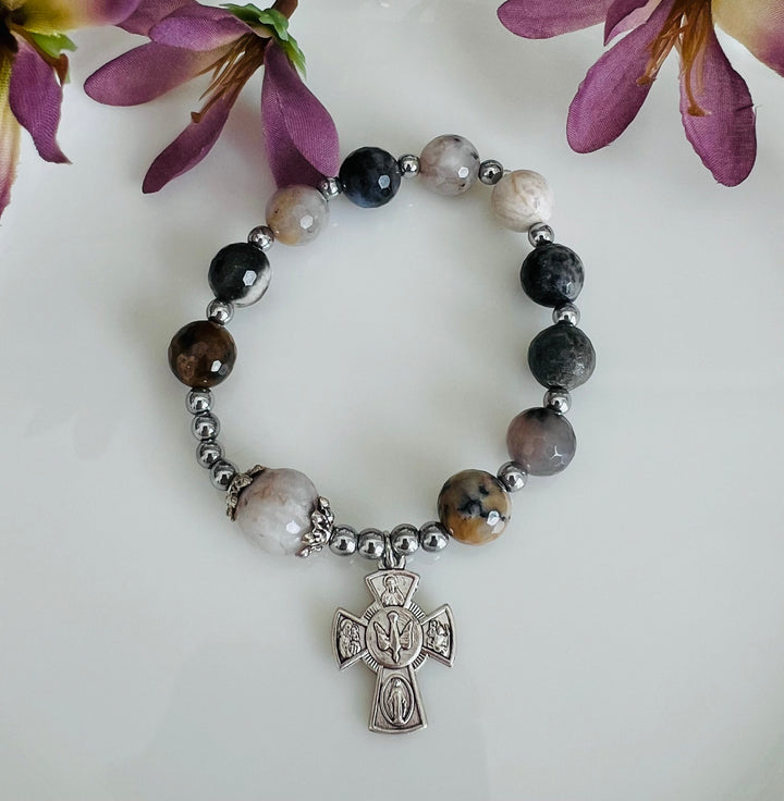 Amethyst Sage Rosary Bracelet