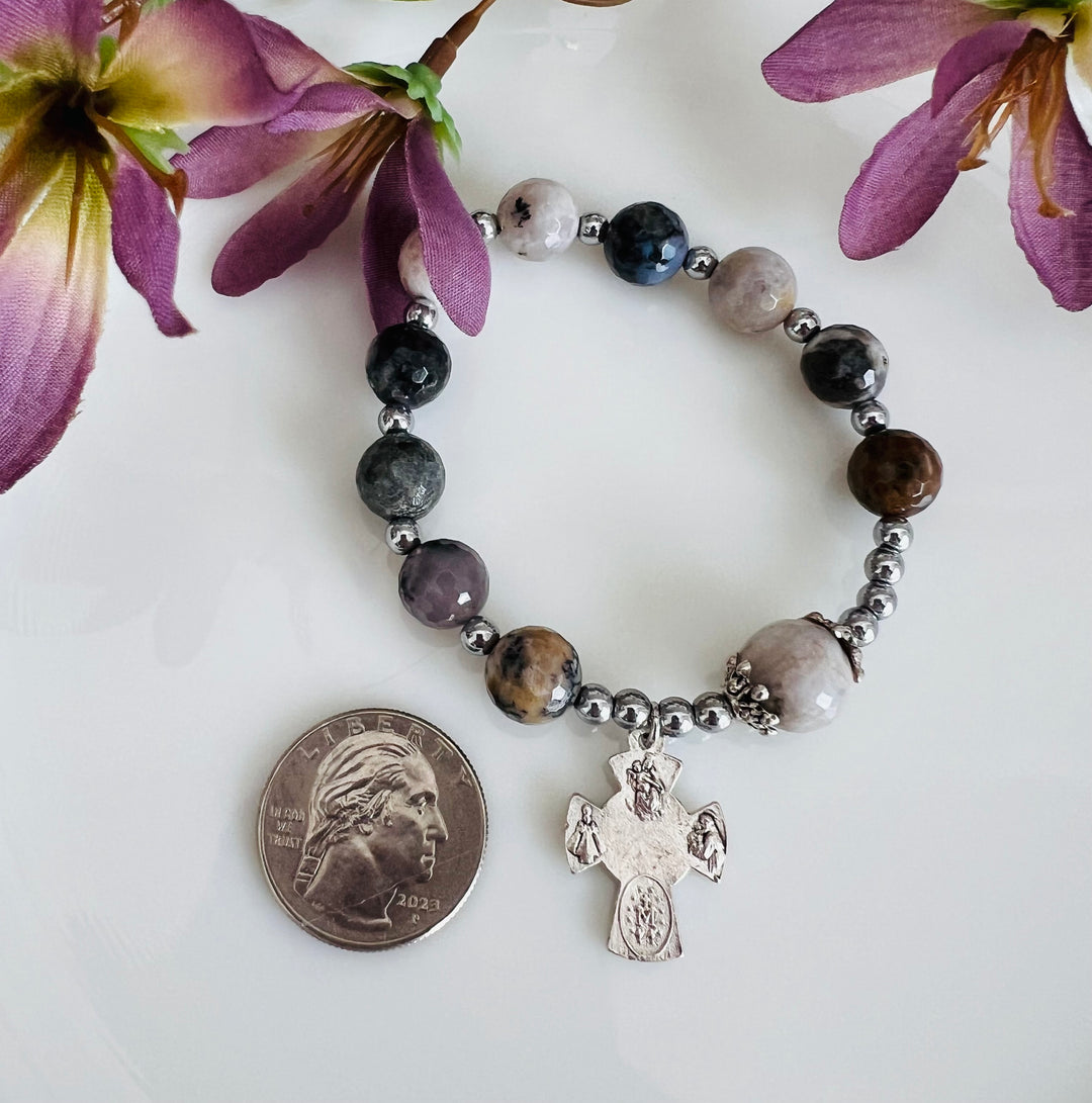 Amethyst Sage Rosary Bracelet