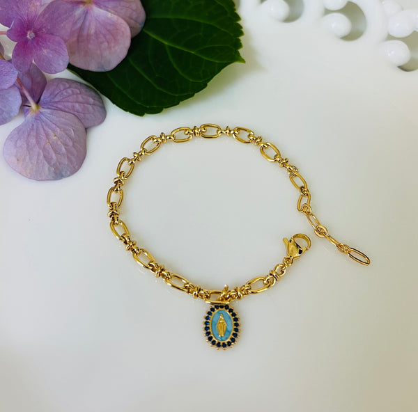 Aubrey - Mary in blue bracelet