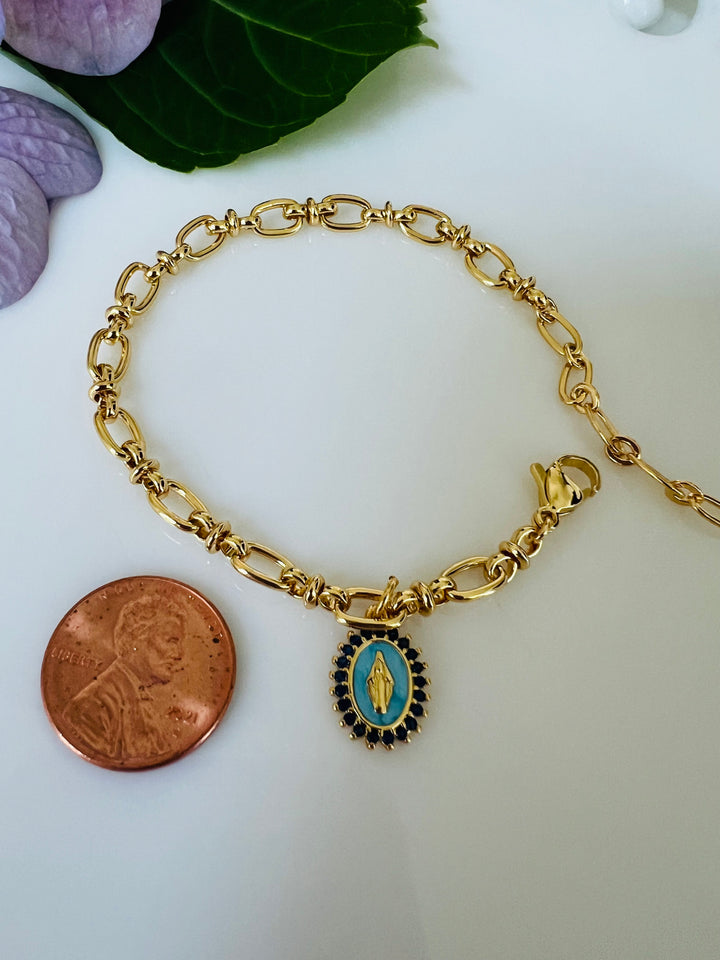 Aubrey - Mary in blue bracelet