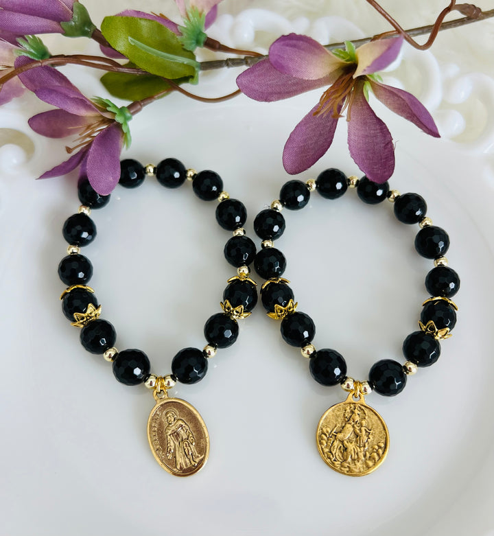 Our Lady of Sorrow or St. Peregrine with Black Onyx