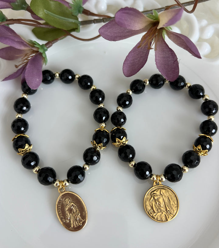 Our Lady of Sorrow or St. Peregrine with Black Onyx