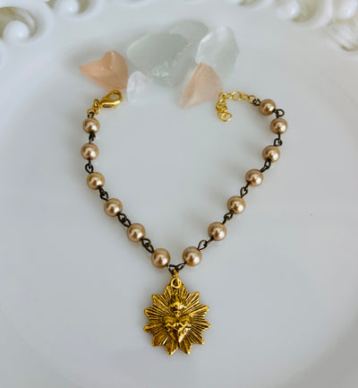Bren Bracelet - styed with French Starburst Sacred Heart