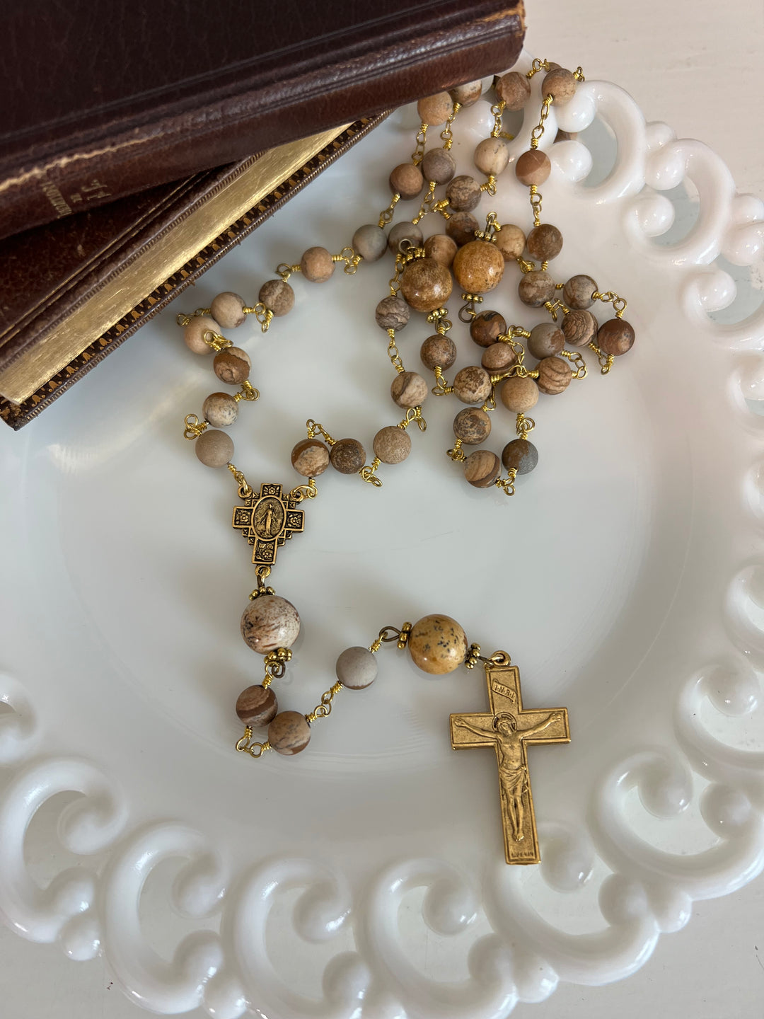 Wood Agate Rosary