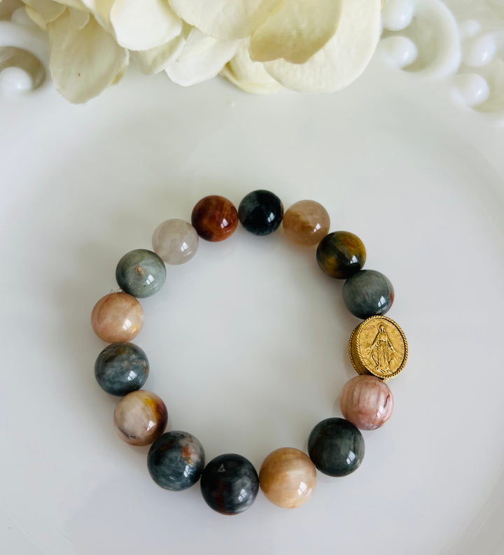 Miraculous Mary Bead Cat's Eye Stone Stretch