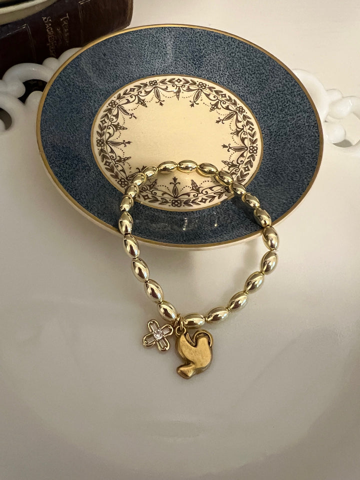 Holy Spirit Dove and Cross Bracelet