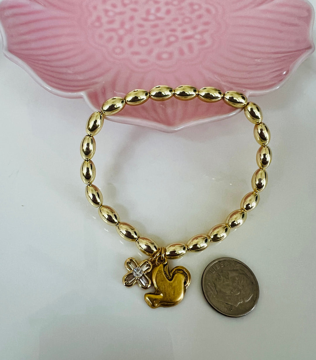 Holy Spirit Dove and Cross Bracelet