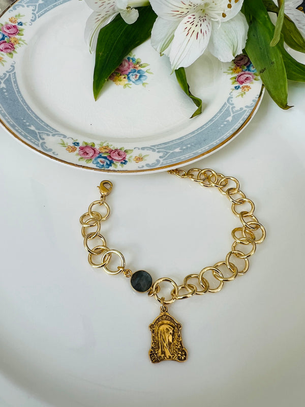 Frankie Bracelet -  St. Bernadette or Peregine with Humble Faith