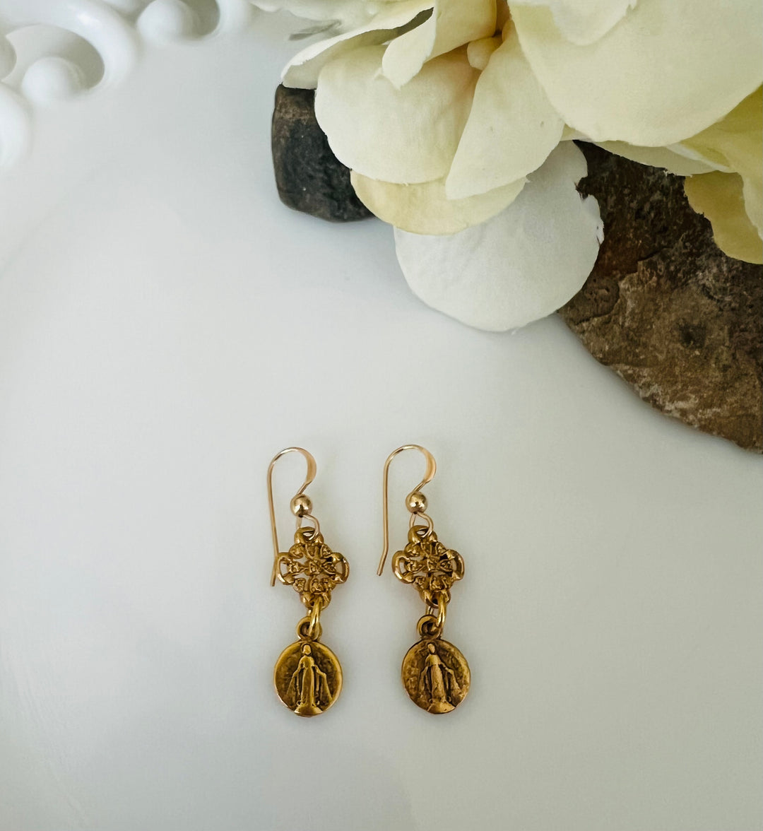 Petite Immaculate Mary earrings