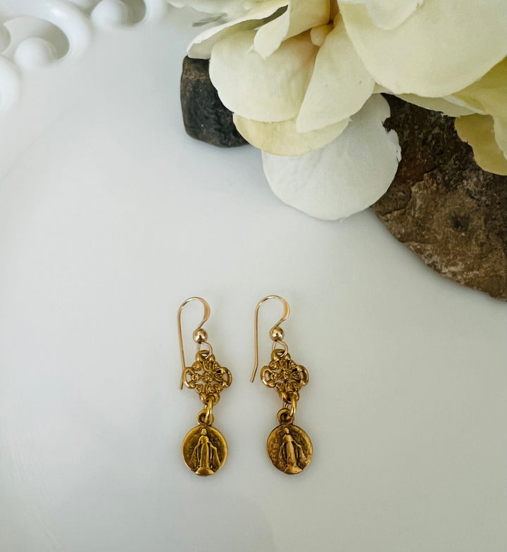 Petite Immaculate Mary earrings