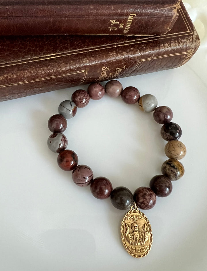 Pope Leo XIV Agate Bracelet