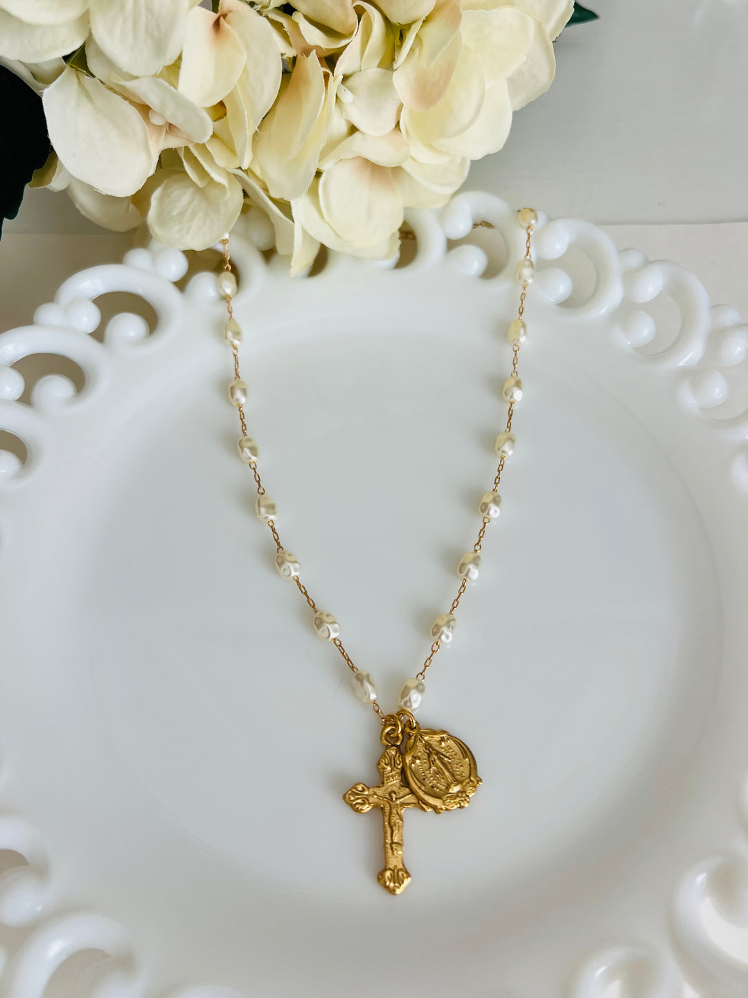 Lizzie - Crucifix adorned with Miraculous Mary