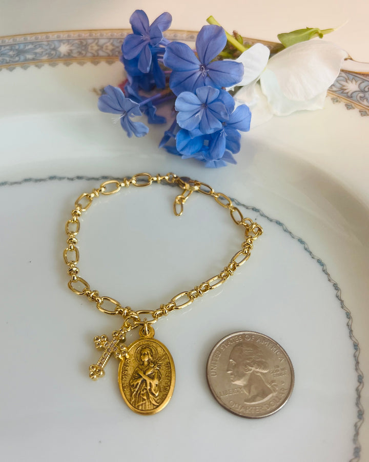 Poppy Bracelet - Miraculous Medal or St. Maria Goretti
