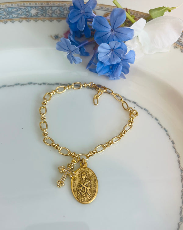 Poppy Bracelet - Miraculous Medal or St. Maria Goretti