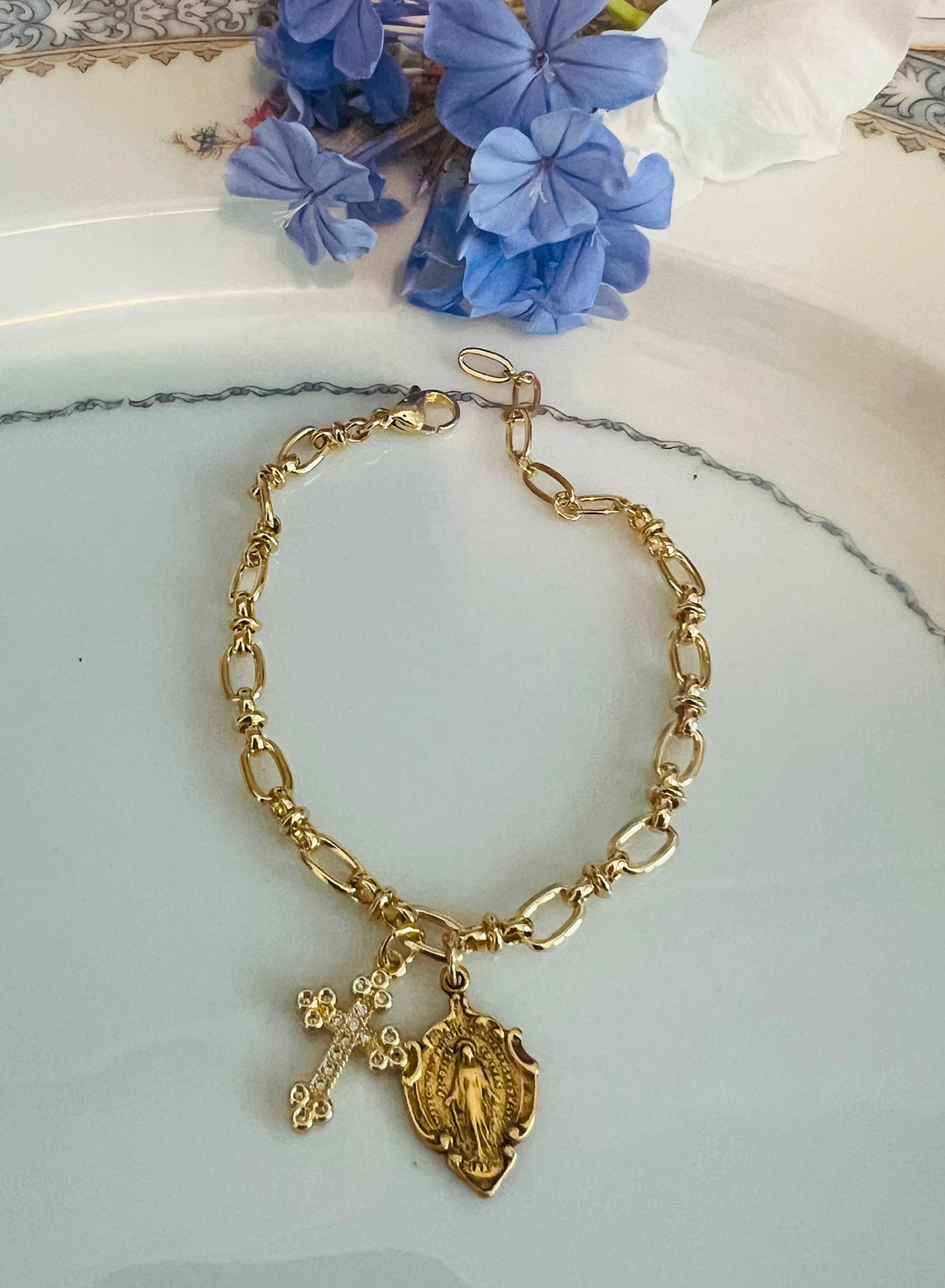 Poppy Bracelet - Miraculous Medal or St. Maria Goretti