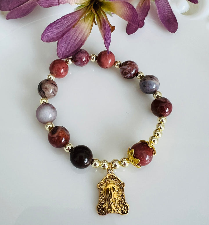 Rosary Bracelet with Purple Amber