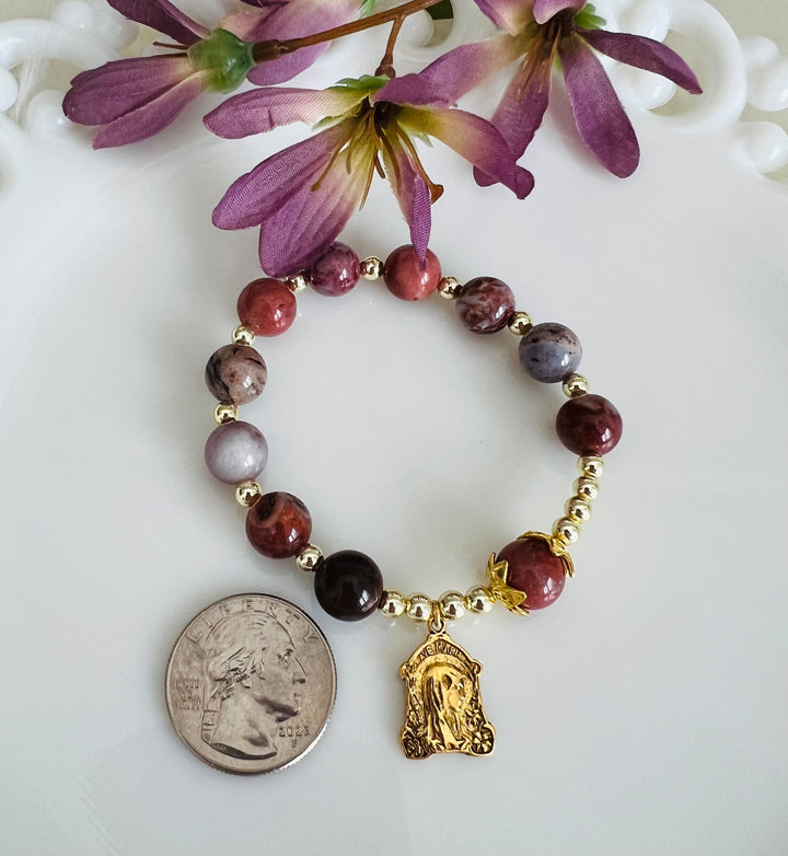 Rosary Bracelet with Purple Amber