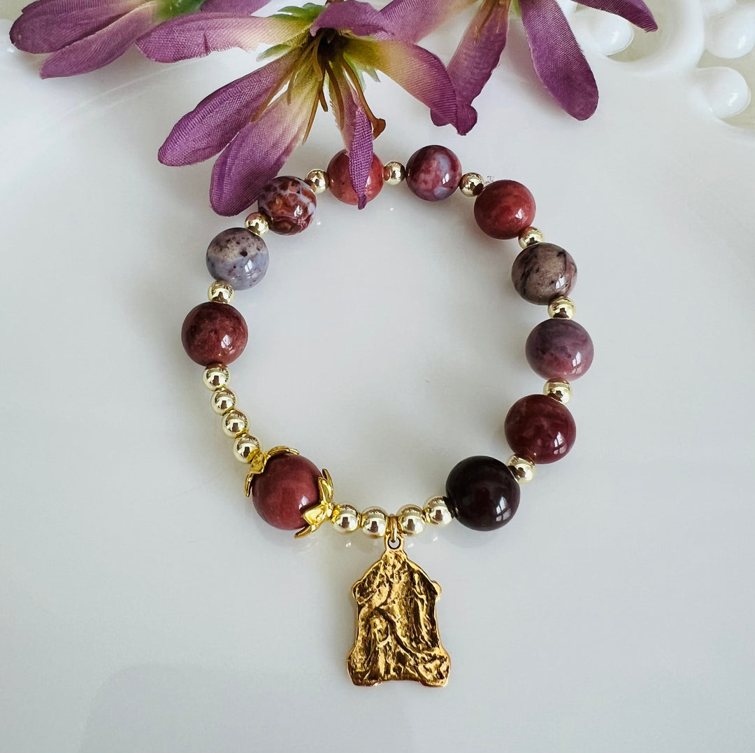 Rosary Bracelet with Purple Amber