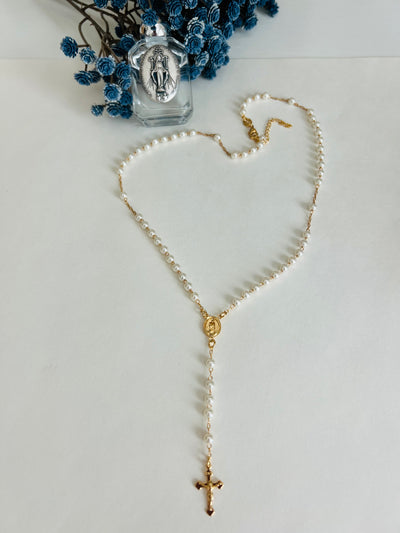 Pearl Ball Traditional Rosary Small