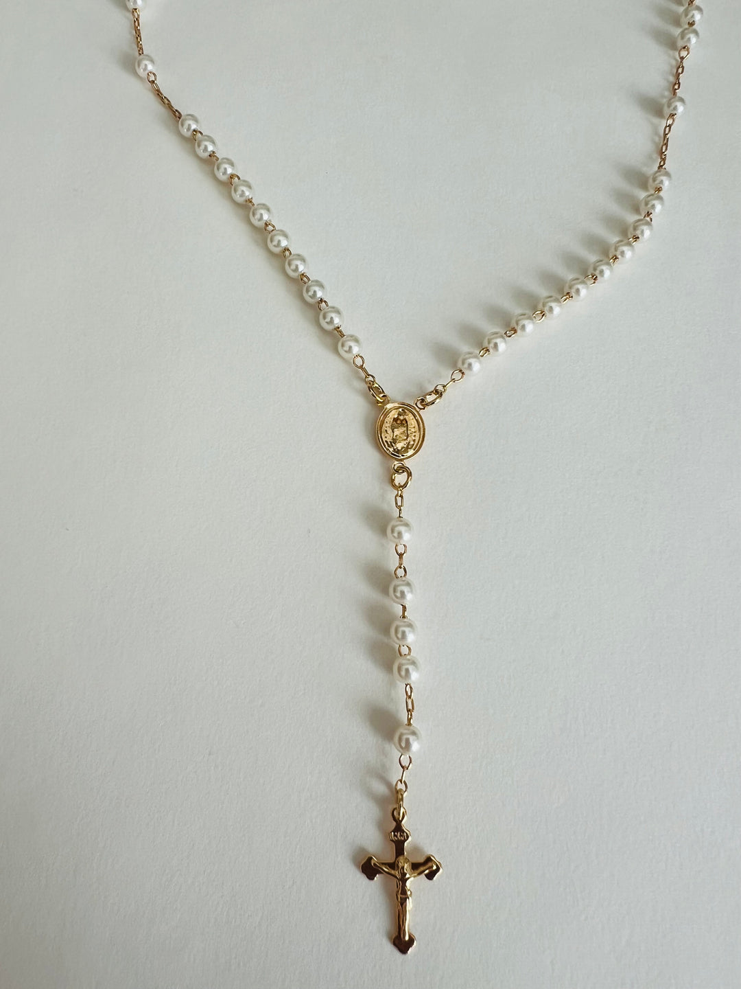 Pearl Ball Traditional Rosary Small