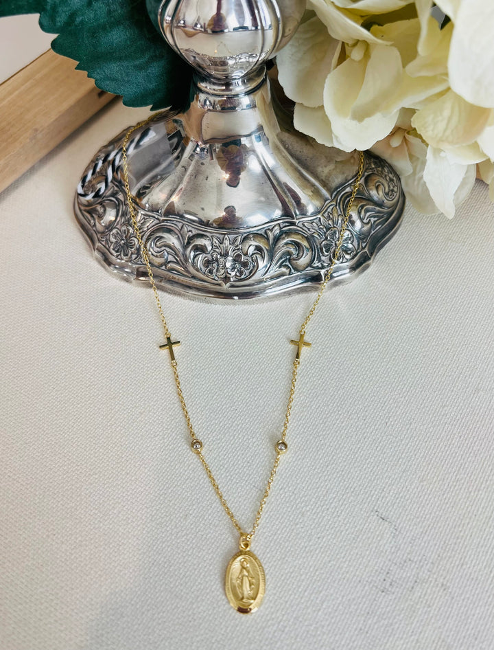 Trisha - adorned with the Cross and Mary