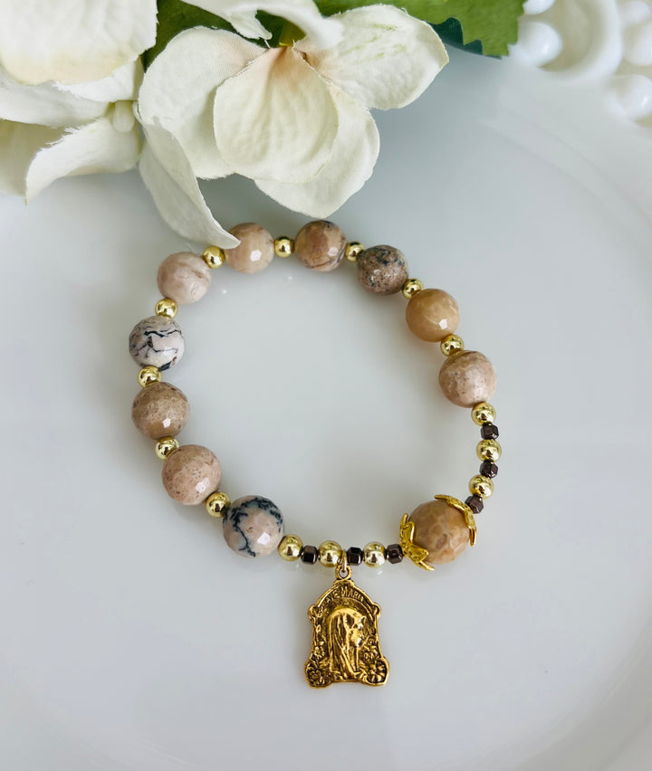 Rosary Bracelet with White African Opal